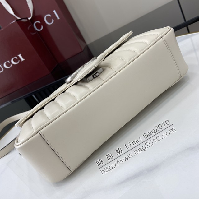 Gucci專櫃古馳最新款Marmont系列絎縫迷你手袋鏈條肩背包 jh2983型號：443497